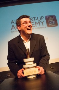 Fabien Peyaud from Herdwatch accepting AIB Start up academy award